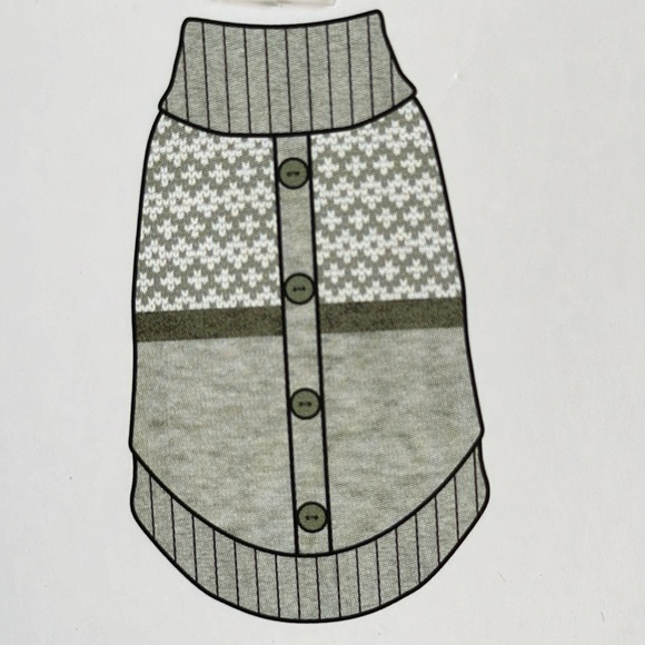 New Vibrant life Dog sz Large sweater 50-90lbs Grey & white - Picture 4 of 6